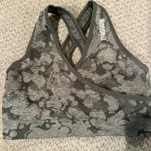 Gymshark Women's Green Camo Sports Bra